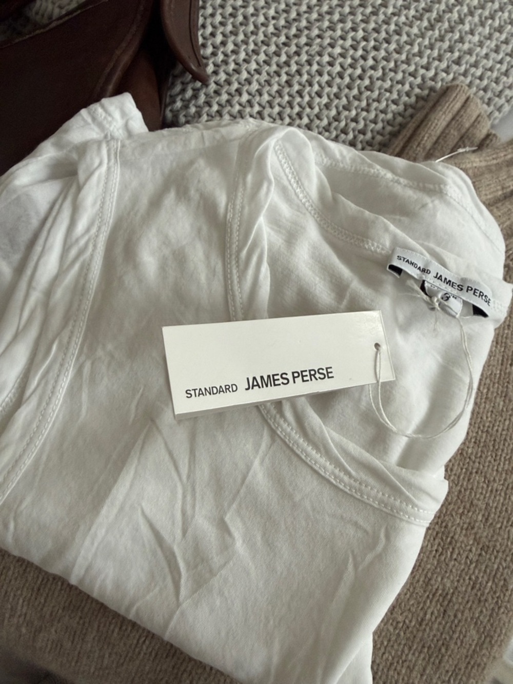 NWT: James Perse long white cotton tank